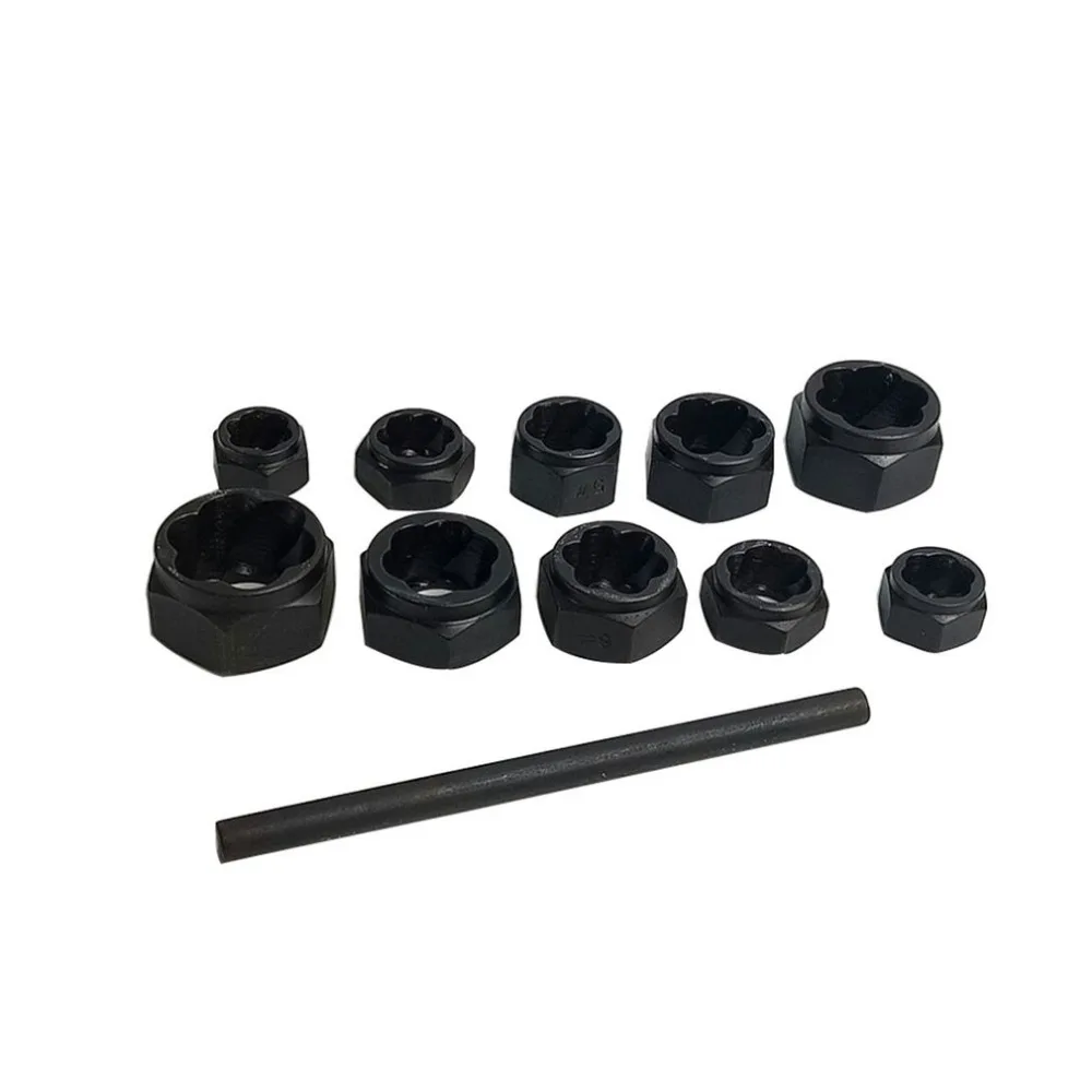 

11pcs Screw Nut Removals Damaged Nut Bolt Remover Stud Extractor Locking Extractor Socket & Tommy Bar with Case New Version