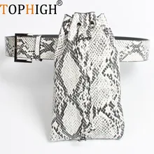 Женская поясная сумка Tophigh из питона, поясная сумка, роскошные сумки на пояс, модная кожаная женская сумка, дамская сумка-ведро