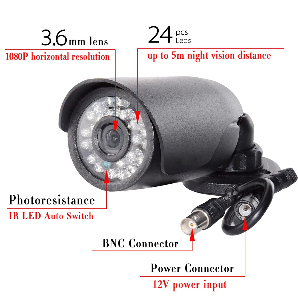 

Newly One Set CCTV Camera Waterproof with 30pcs LEDs 720P HD Outdoor Indoor Night Vision
