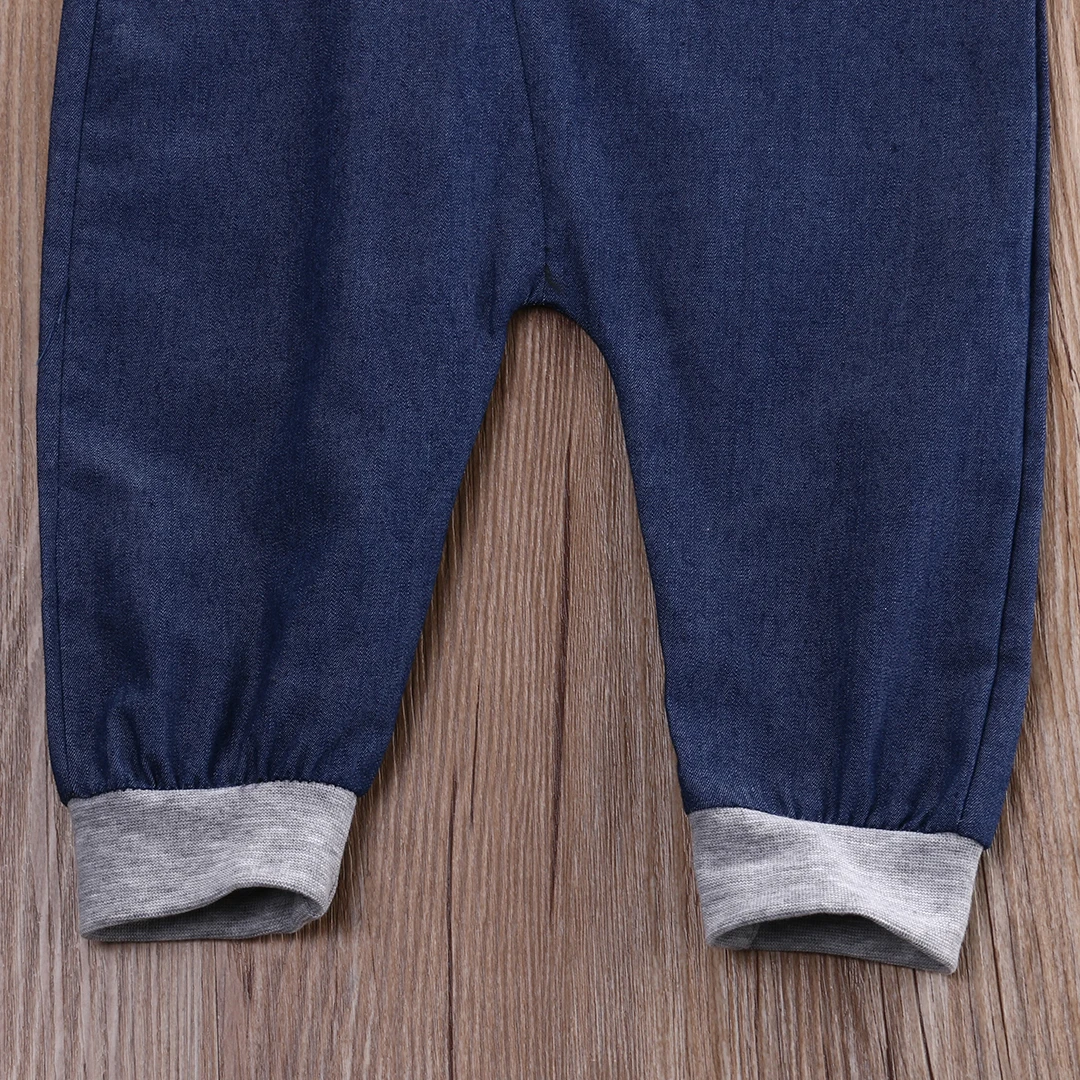 Летняя одежда для маленьких мальчиков, джинсовый комбинезон с короткими рукавами, комбинезон, От 1 до 3 лет из одного предмета