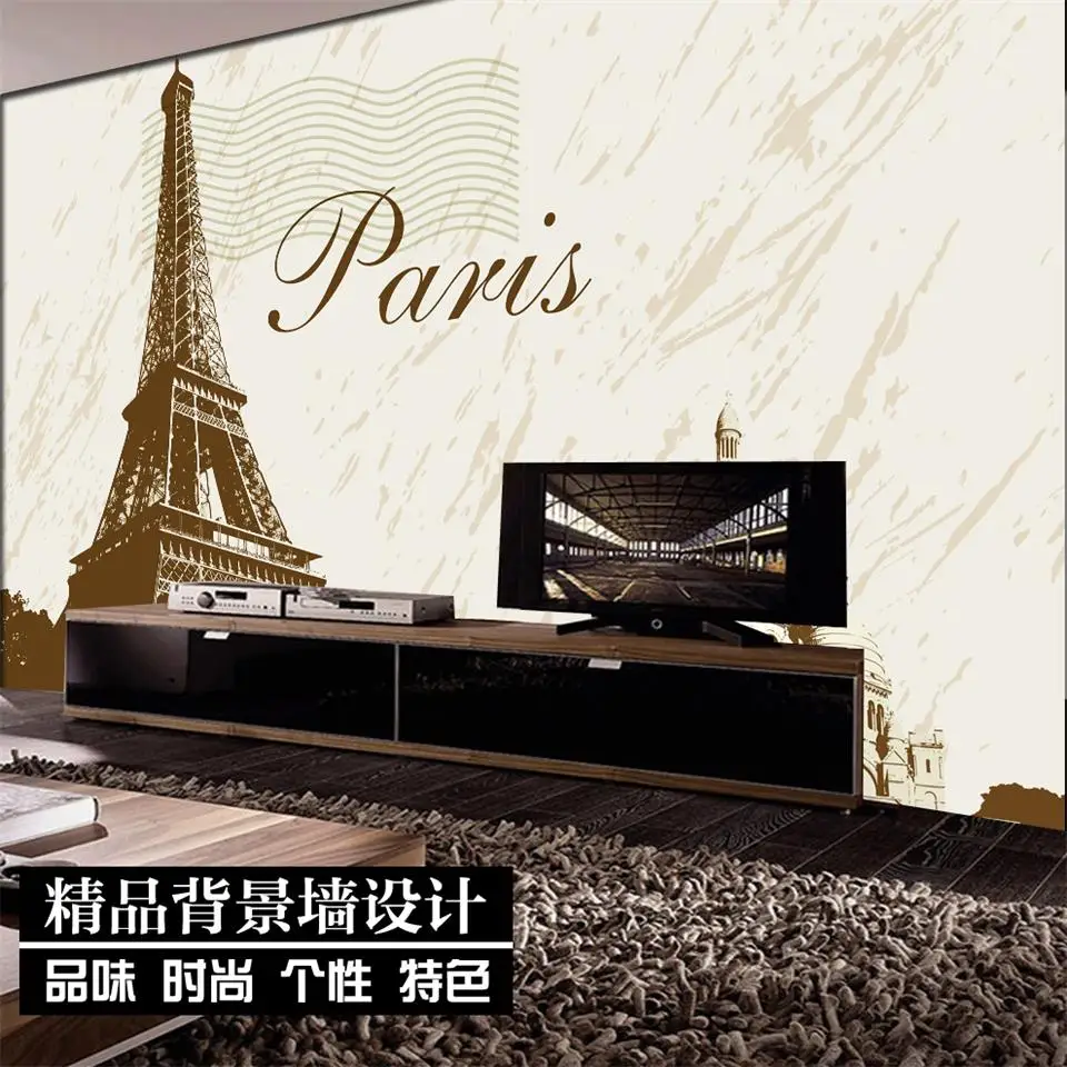 

3D Wallpaper Custom Size Photo Wallpaper Eiffel Tower Paris Picture Living Room Sofa TV Backdrop Mural Wall Paper For Walls 3D