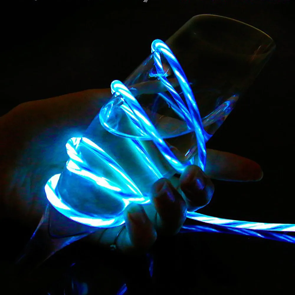 

Mircro USB Lighting Cable Line with LED Flowing Smart Charging with Data Sync