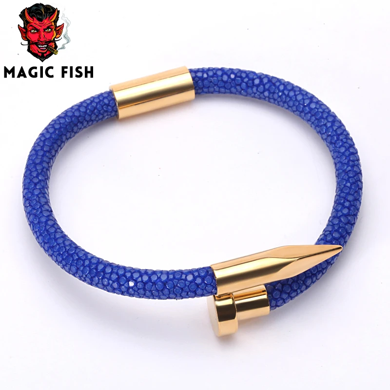 Браслет Magic Fish для мужчин 6 мм кожаный плетеный браслет из нержавеющей стали