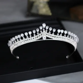 

2018 High Quality Brides Royal Sparkling Zircon Tiaras Crowns Wedding Hairbands Headpieces Bride Hair Accessories