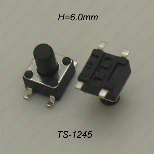 50 шт. 4,5X4,5 мм H = 3,5/3,8/4,0/4,3/4,5/5/5,5/6/7/8/9/10/11/12 мм SMT 4PIN 12V тактовый переключатель 260GF Мгновенный Кнопочный верхний медный