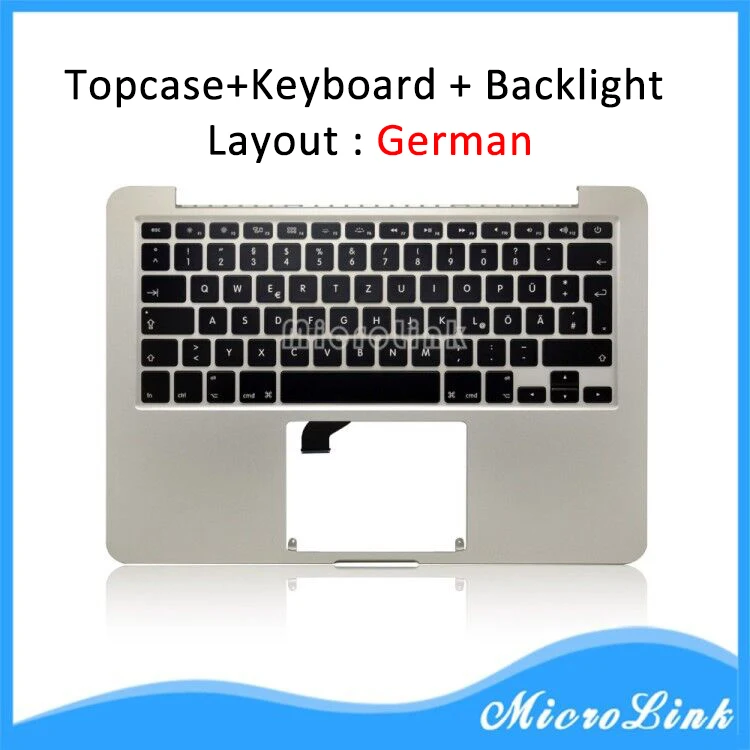 

New Topcase for Macbook Pro Retina 13" A1502 top case with GR German keyboard Year 2015