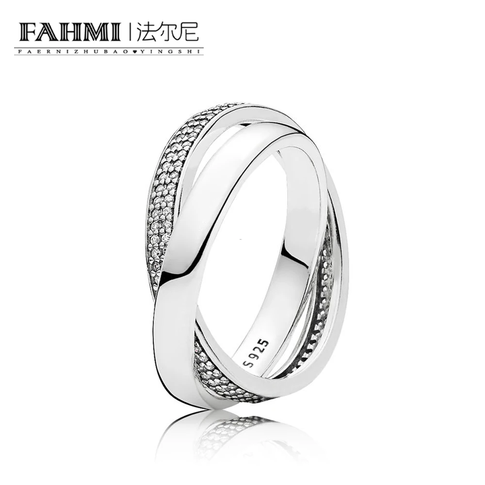 

FAHMI 100% Sterling silver 1:1 Glamour 196547CZ PROMISE RING Original Women wedding Fashion Jewelry 2018