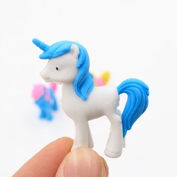 

36Pcs/lot Colorful Mini Animal Unicorn Horse Shapes Rubber Pencil Eraser Painting For Correction Kids Learning Children Gift