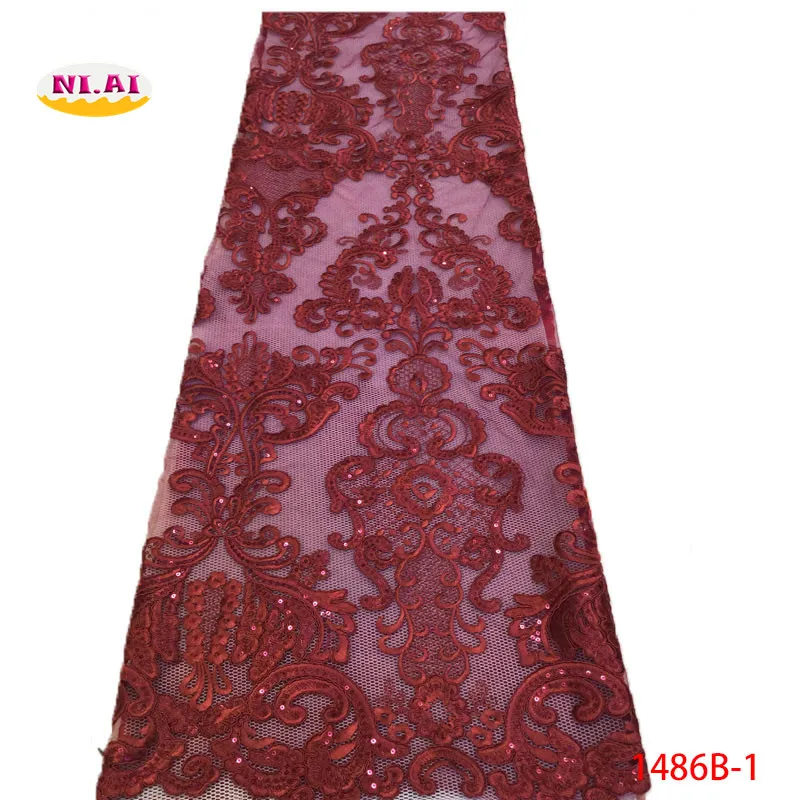 Африканский шнур кружева ткани высокого качества красное кружево свадебное украшение из ткани королевский синий кружева отделка для шитья NA1486B-2