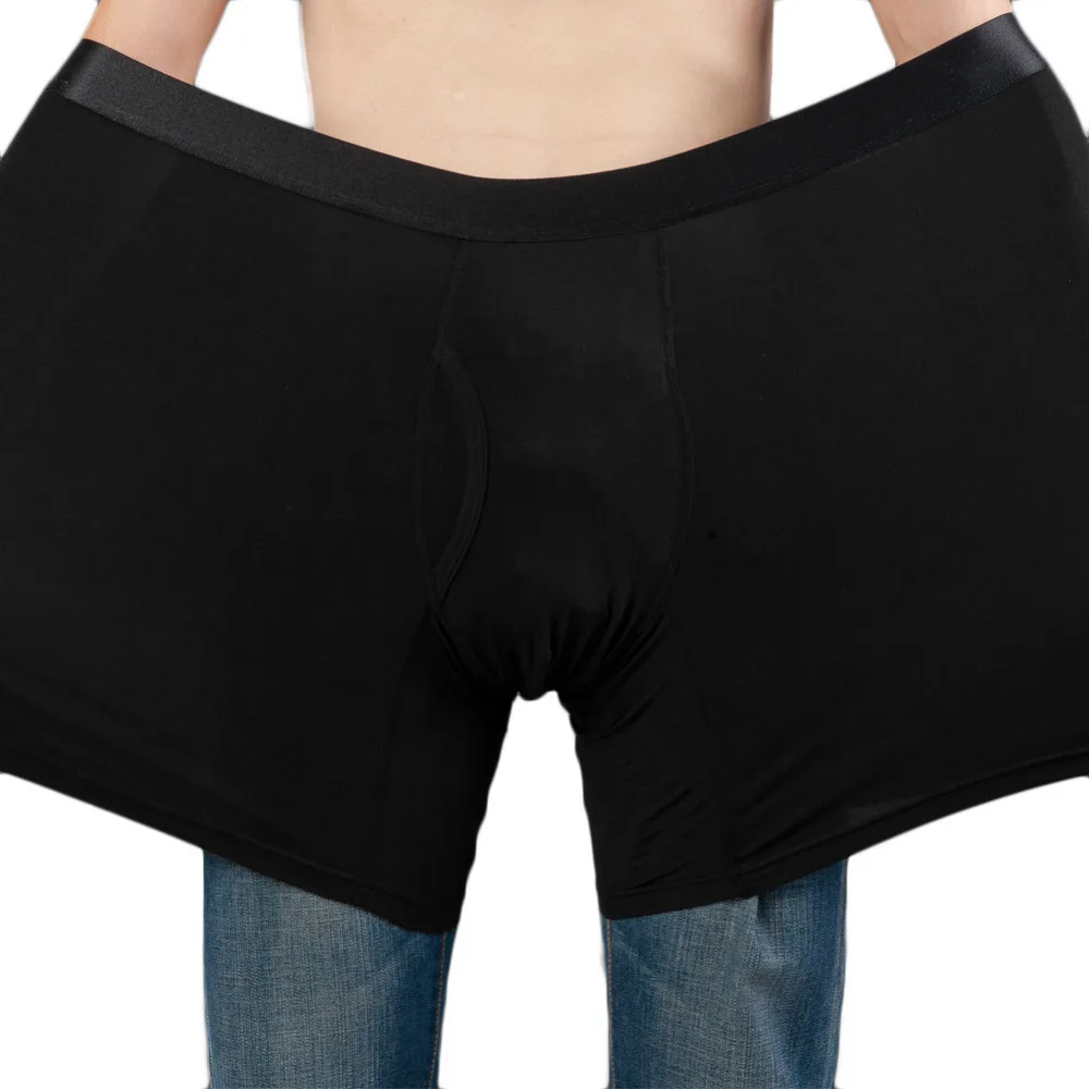 Free Shipping!! 2 Pack Mens Modal Big & Tall Size Boxer Shorts Long Leg