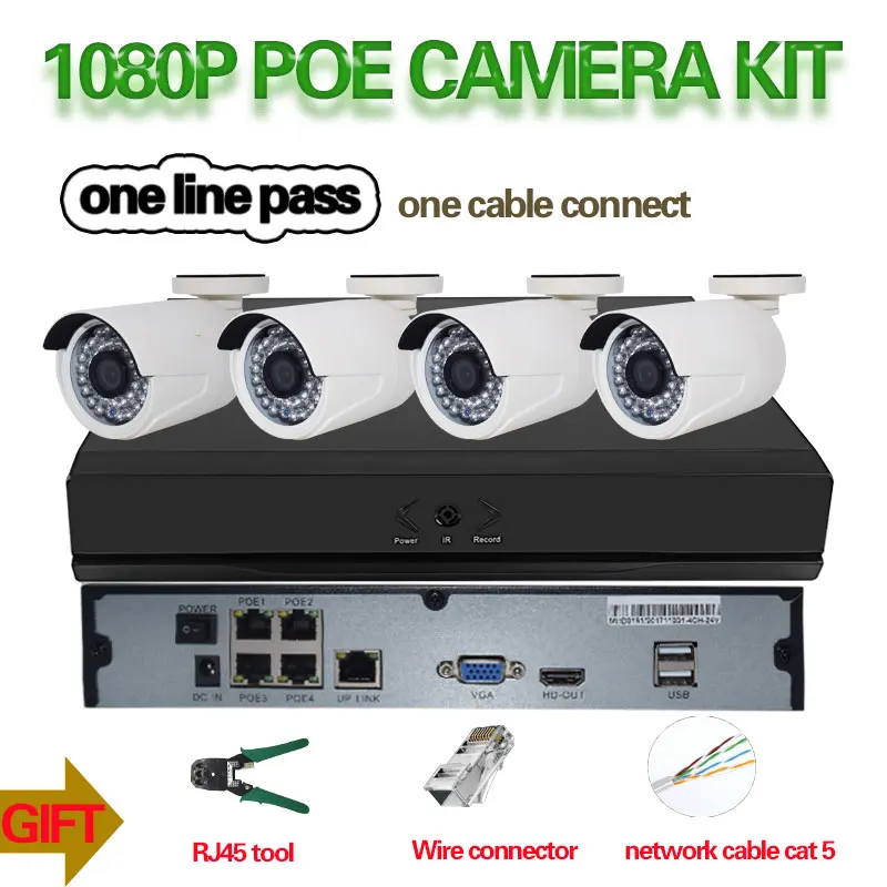 

2.0MP Camera Set 4CH 1080P Full HD NVR Kit POE CCTV System Outdoor IP Camera Waterproof P2P Security Surveillance Set