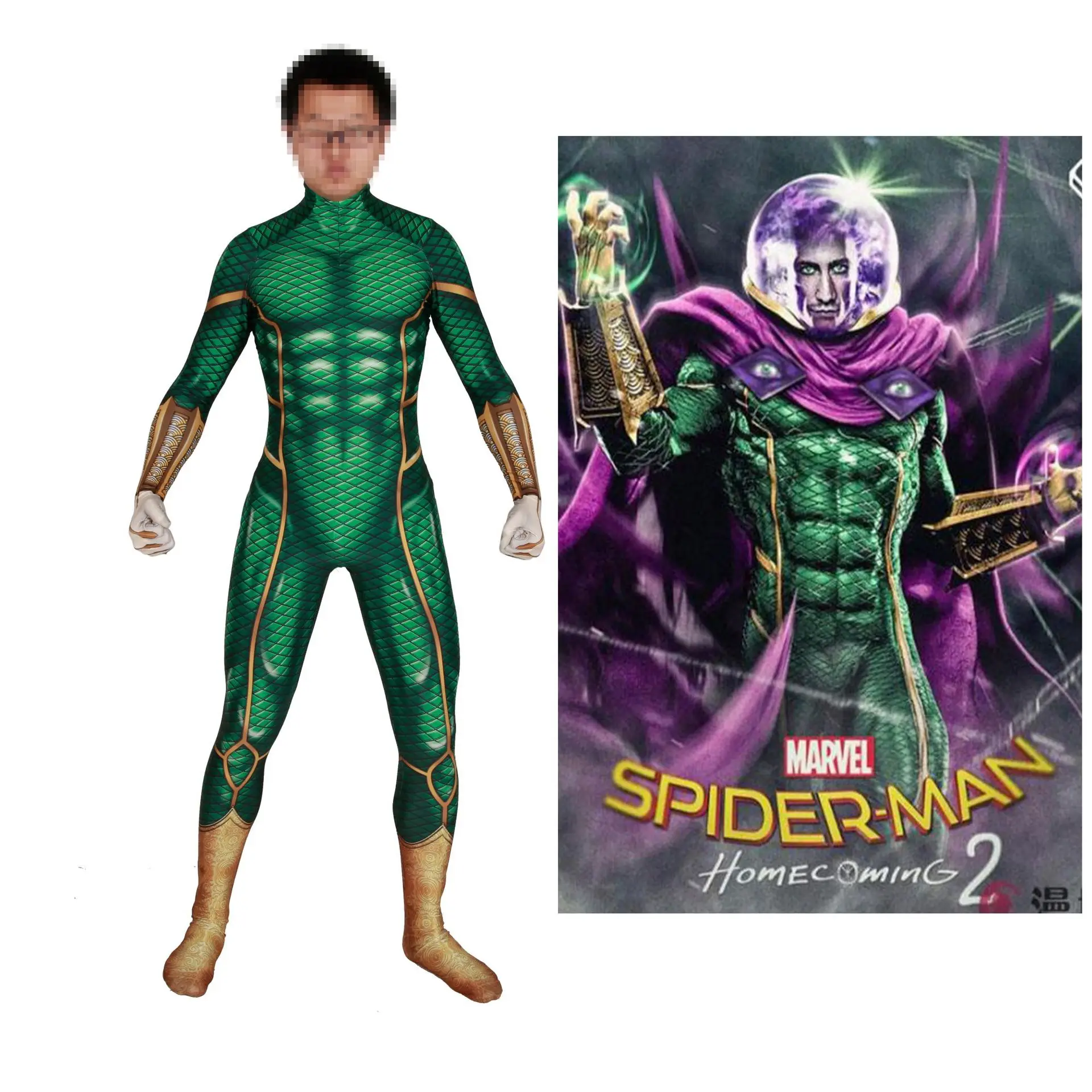 

Kids Adult Spider Man Far From Home Mysterio Spiderman Cosplay Costume Zentai Bodysuit Suit Jumpsuit Halloween
