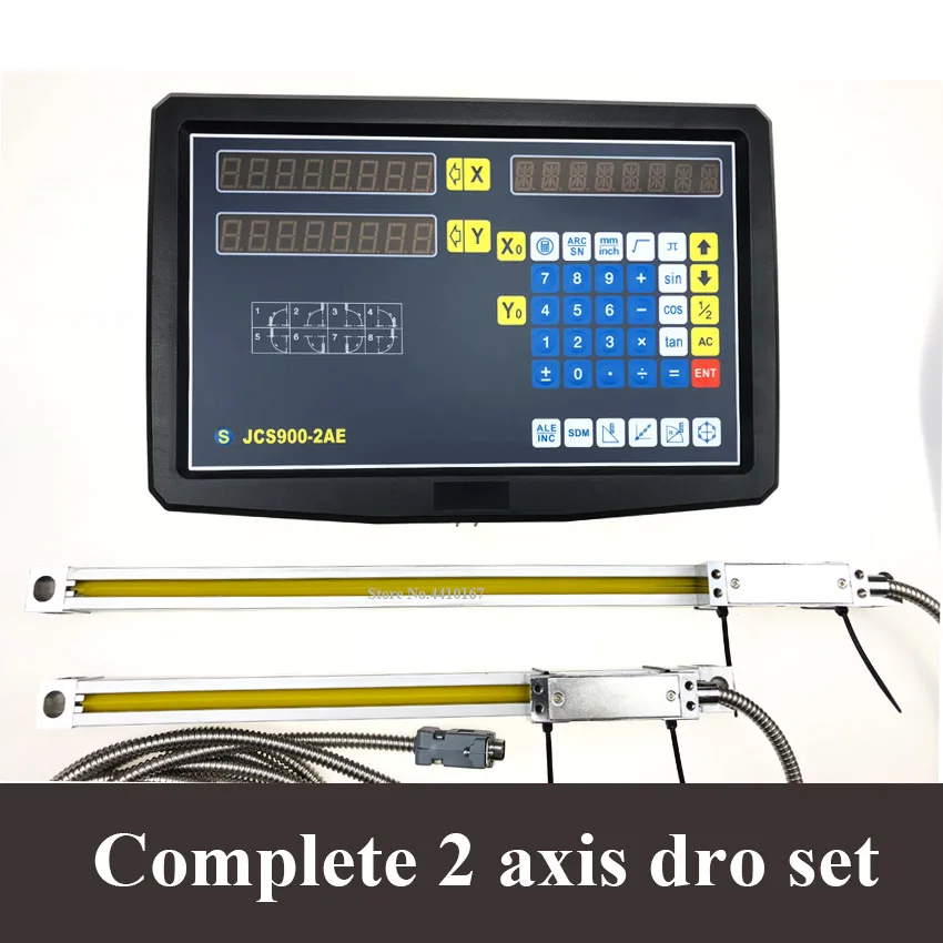 

mill/lathe/drilling/cutting machines 2 axis dro set/kit with 2 pcs 5u linear optical dimensions 400 500 600 800 700 850 900mm