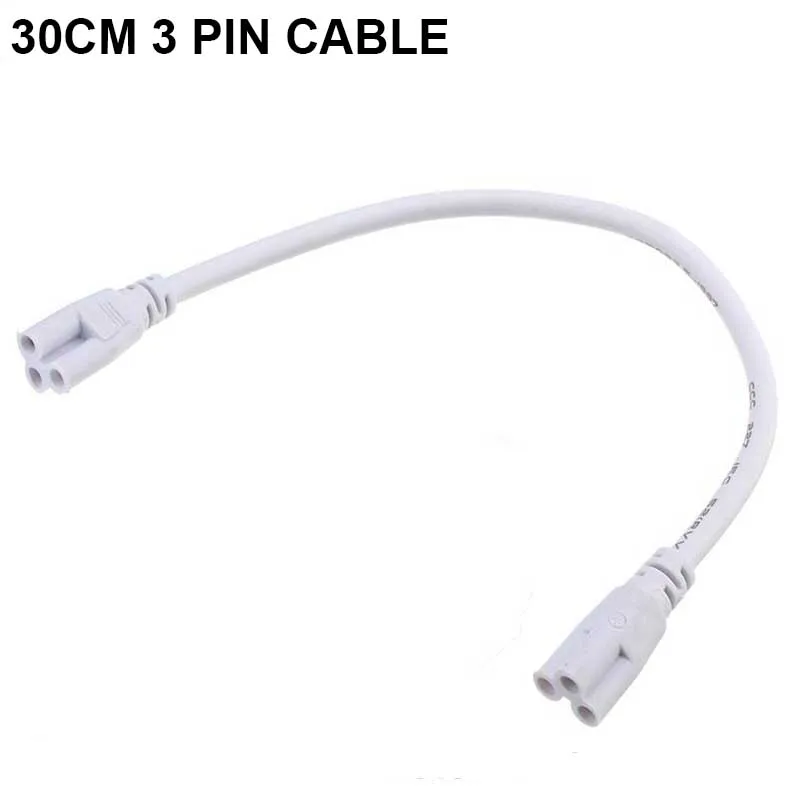 30CM 3 PIN CABLE BEYLSION США ЕС разъем T5 T8 электрический провод разъем с переключателем вкл/выкл 20 см 30 см шнур питания Удлинитель для светодиодный светильник - Цвет: 30CM 3 PIN CABLE