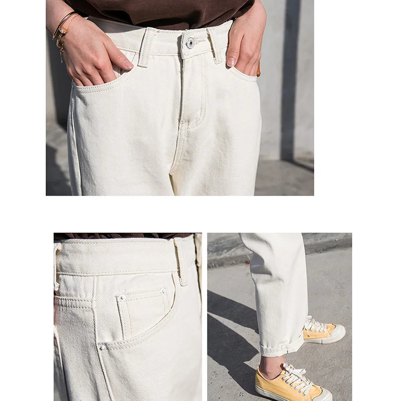 Fall White Mom Jeans Vintage High Waisted Wide Leg Jeans Women Cropped Baggy Straight Leg Jeans Chic Casual Denim Pants Fall White Mom Jeans Vintage High Waisted Wide Leg Jeans Women Cropped Baggy Straight Leg Jeans Chic Casual Denim Pants