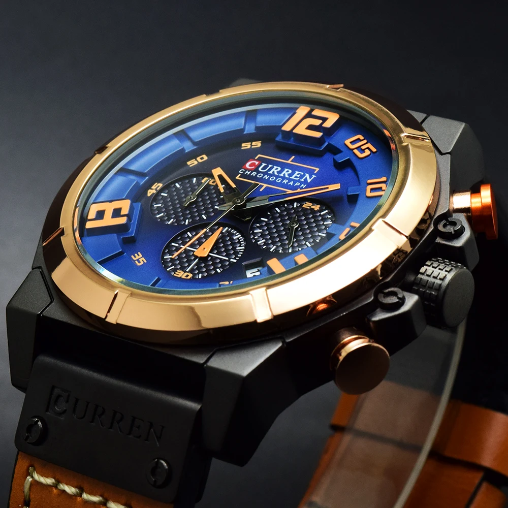 

Curren Watch Men Top Brand Luxury Watch Men Blue Dial Analog Quartz Wristwatch Army Military Sports Watches Reloj Hombre Clock
