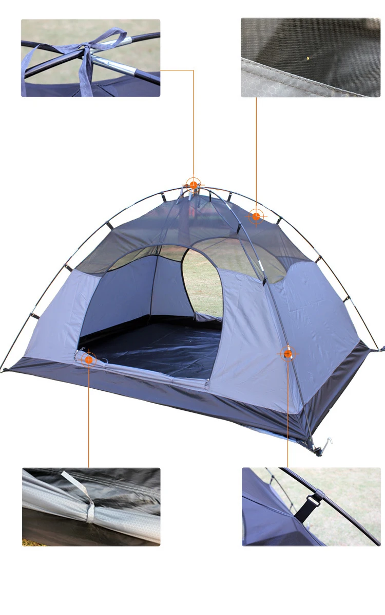 

Hewolf Double layer 2person 190*150*110cm Four season tent Waterproof Windproof Outdoor Tent For Hiking Hunting Beach Picnic