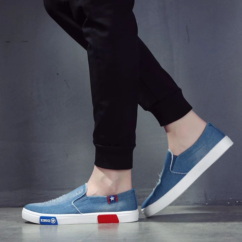 Denim Canvas Men's Casual Shoes Loafers Comfortable Slip-On Flats Men Shoes Plimsolls 2019 Spring Light Breathable Male Footwear Denim Canvas Men's Casual Shoes Loafers Comfortable Slip-On Flats Men Shoes Plimsolls 2019 Spring Light Breathable Male Footwear