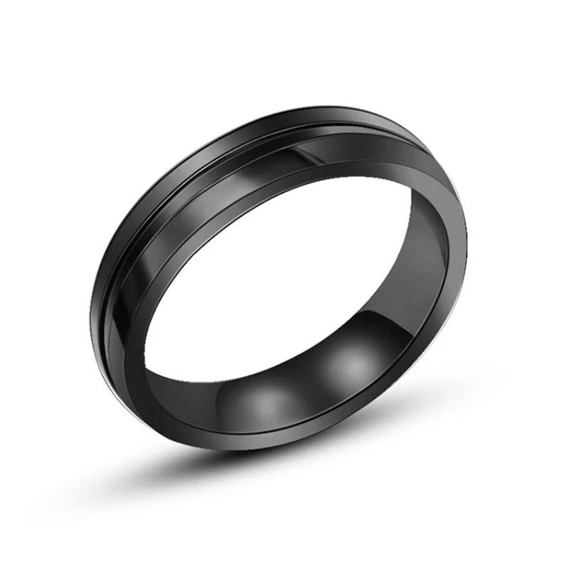 

316L Titanium Steel Concise Black Gold Blue Ring for Men and Women High Quality Index Finger Ring dropshipping