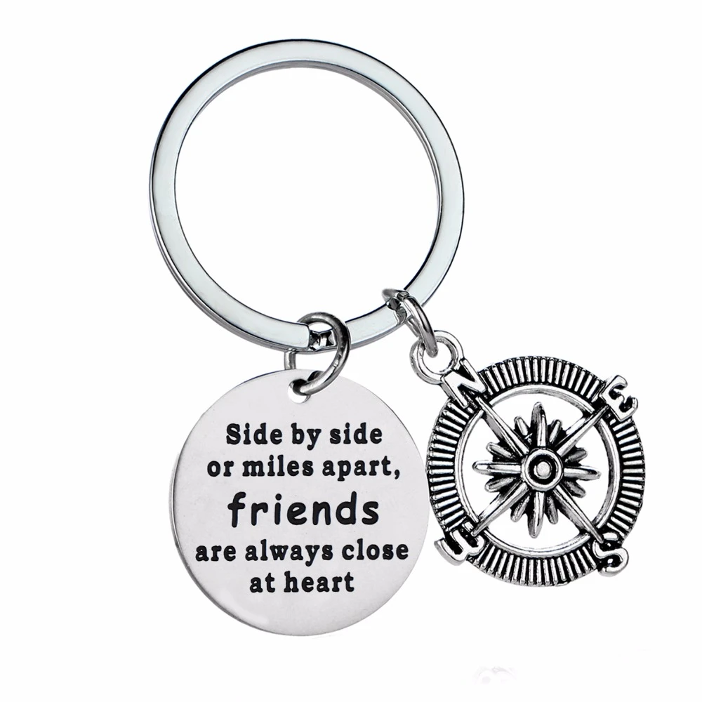 友情親友キーホルダーギフト友人は常に近いでハートコンパスステンレス鋼キーリング女性男性 Bff キーリング Key Chains Aliexpress