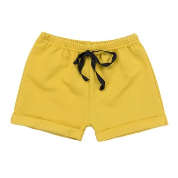

Summer thin children wear shorts Boy baby and girl 5 pants Solid color cotton 1-4 year old children's leisure pants 80