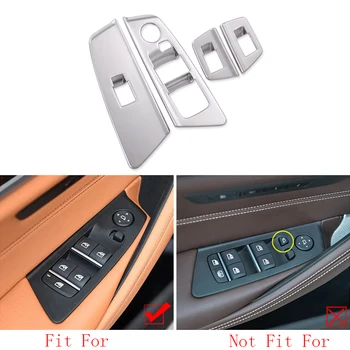 

4pcs Chrome Door Window Lift Button Frame Cover Trim For BMW 5 Series G30 17-18