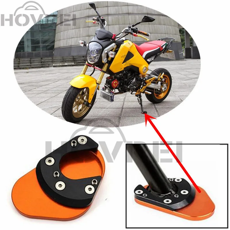 CNC Aluminum Motorcycle parking side kickstand stand extension base