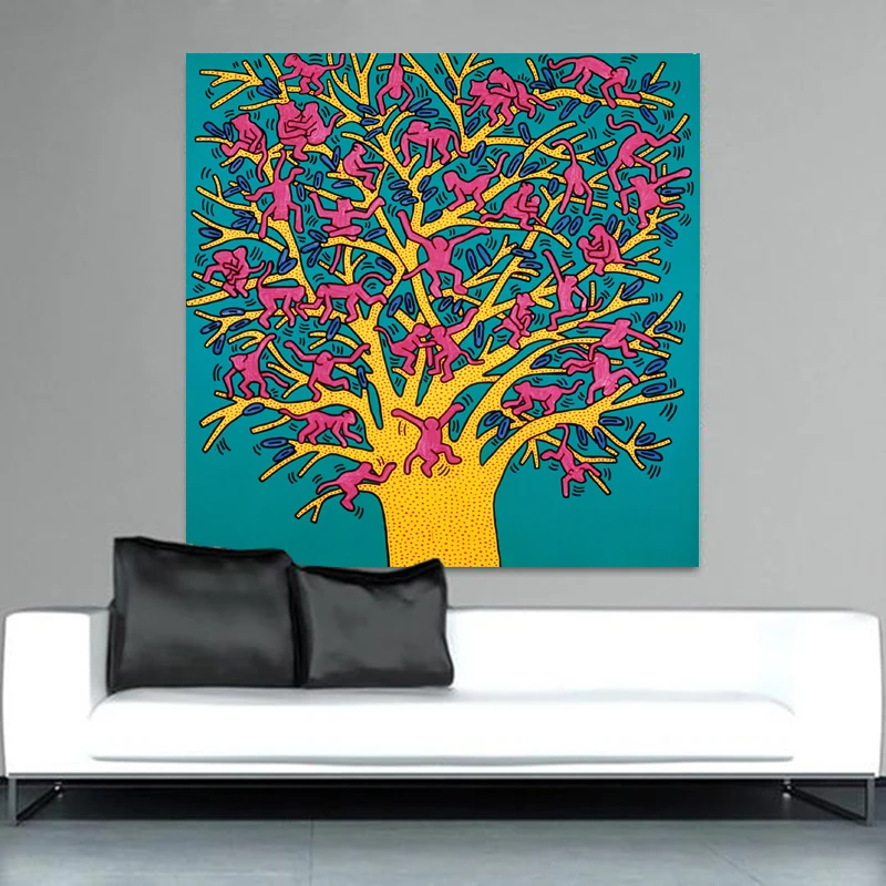 Keith Haring Wall Art Canvas Painting Modern Art Monkeys ...