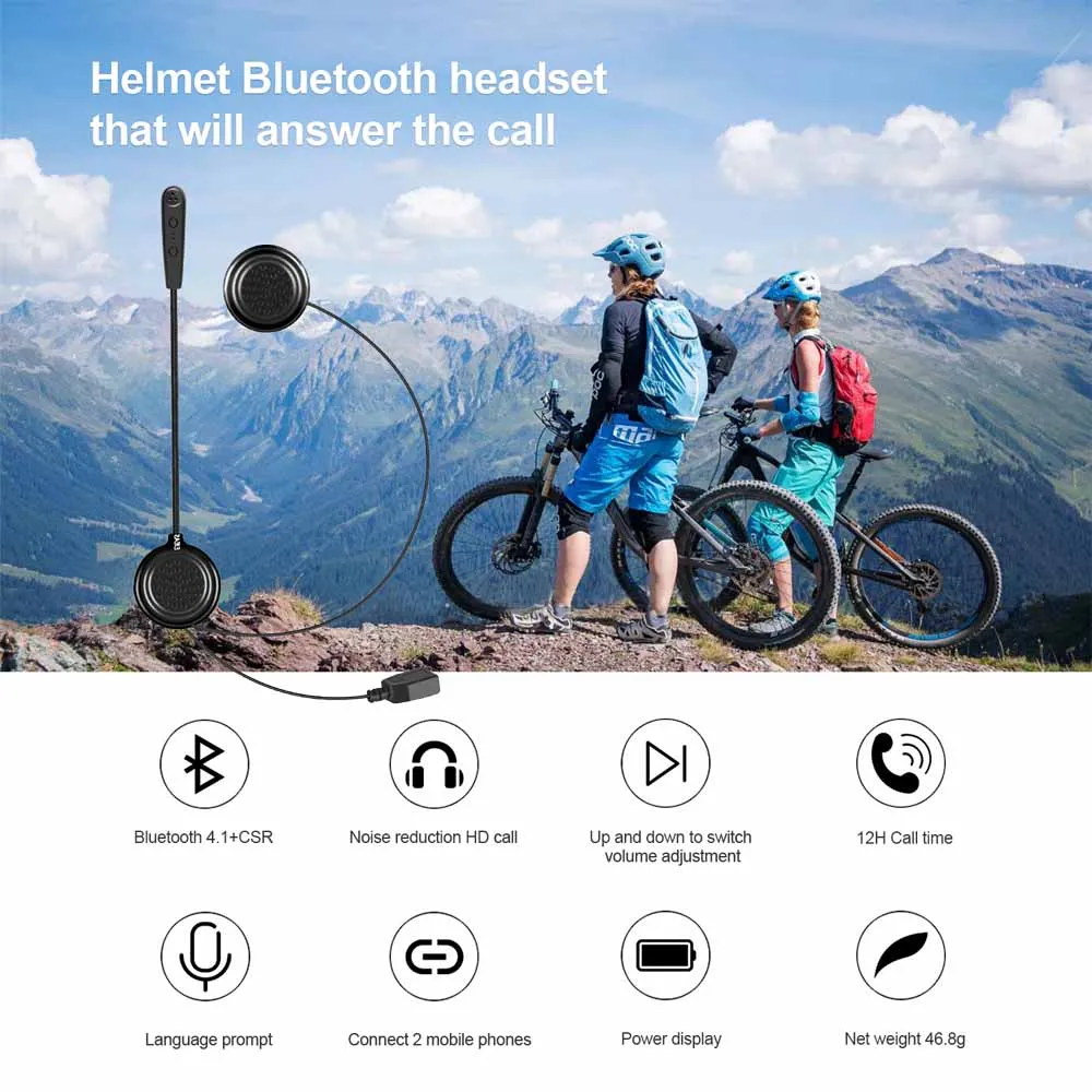 EJEAS E1 Bluetooth 4 1 мотоциклетный шлем гарнитура 270 мАч 12 часов Беспроводная связь для