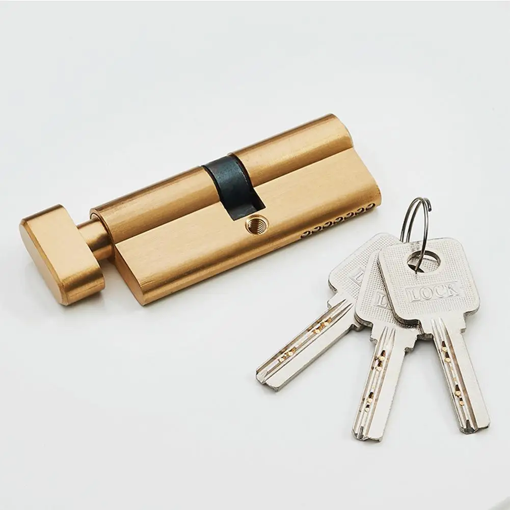 

Pure Copper Door Lock Cylinder Security Protection Anti-Theft Lock Core Prying-resistant Wooden Door Key Cylinder Set