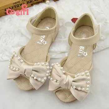 

Princess Baby Girls Sandals 2020 Summer Bow Beading Breathable Fashion Girls Shoes Kids Shoes Soft New Design Baby Girls Sandals
