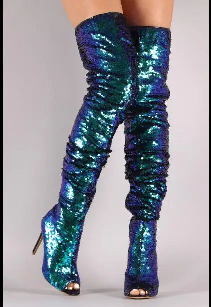 peep toe thigh high boots size 11