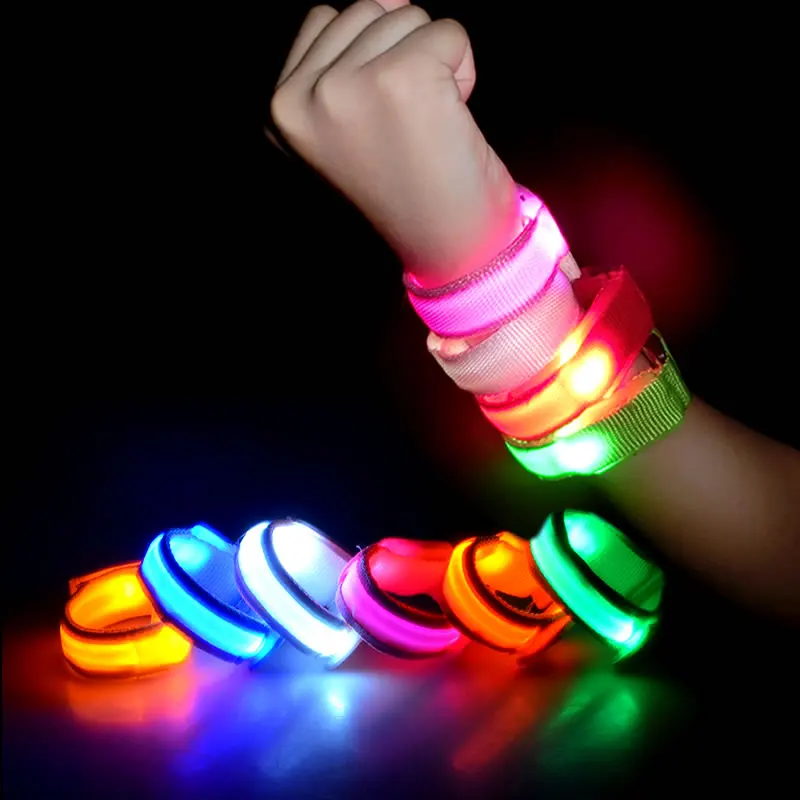 

50pcs Christmas Party Favor Glow LED Flashing Bracelets Sport Running Riding Safty Light LED Bracelet for Kids Men Women