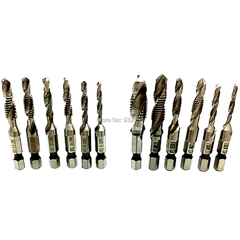 

Hss Metric Machine Tap Taper Plug Bottoming Hand Taps SAE Metric Drill Tap Twist Bit 1/2" to 1/4" Hex Shank Adapter Converter