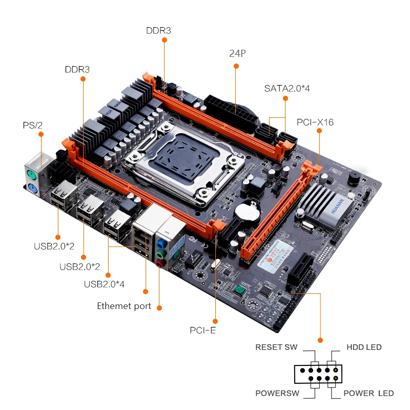 Материнская плата huananzhi X79 4m LGA 2011 USB2.0 SATA2 поддержка памяти REG ECC и процессор Xeon E5