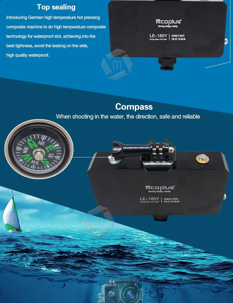 Mcoplus 160 шт. Водонепроницаемый подводный светодиодный видео фотографическое освещение 30 м 98ft для sony Canon Nikon камера GoPro SJCAM Sport DV