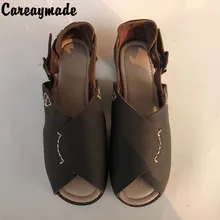Hot,2016 new Genuine Leather pure handmade Fish mouth shoes, the retro art mori girl shoes,Women's casual Sandals,2 colors Hot,2016 new Genuine Leather pure handmade Fish mouth shoes, the retro art mori girl shoes,Women's casual Sandals,2 colors