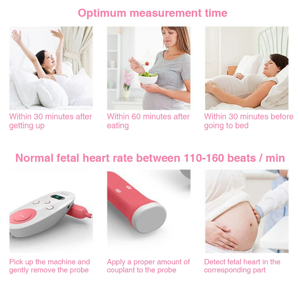 Портативный ультразвук Meauring Baby Heart фетальный допплер медицинская машина для домашнего детекторное устройство для беременности монитор