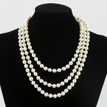 

Qi Leaf New Popular Women's Jewelry Girl Wedding Birthday Party Beautiful Hyperbole Multi-layer Imitation Pearl Necklace