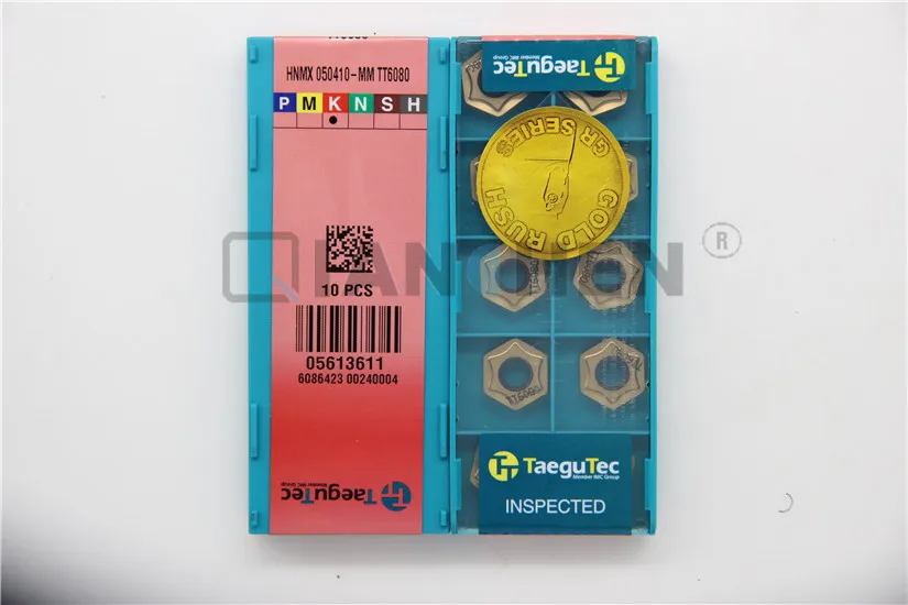 TaeguTec 10 шт./лот токарные инструменты фрезы TT6080 HNMX050410 мм карбидные вставки торцевые