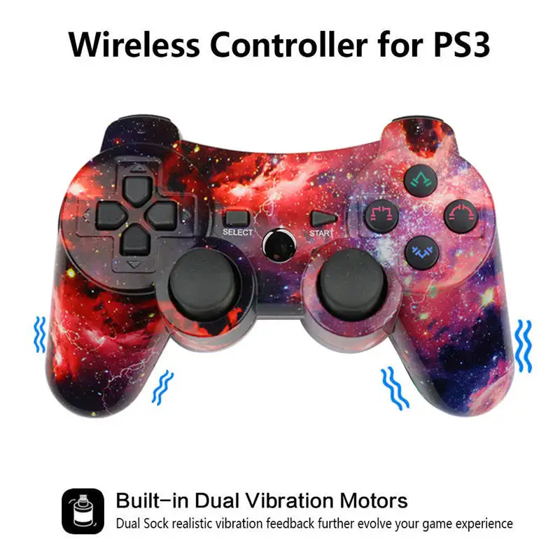 K ISHAKO Bluetooth игровой контроллер для PS3 беспроводной джойстик Вибрационный пульт дистанционного управления для playstation 3 Консоль геймпад для ps2 - Цвет: Star red