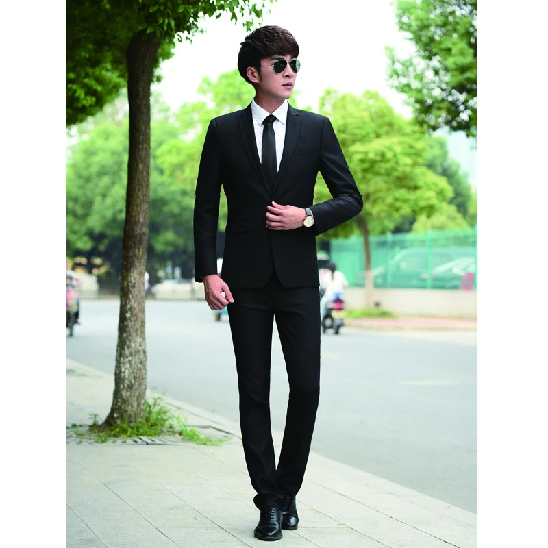 2019 Suit Men Jacket spring autumn Blazers pants sets British office commuter tops and pants slim business casual trouser suit 2019 Suit Men Jacket spring autumn Blazers pants sets British office commuter tops and pants slim business casual trouser suit