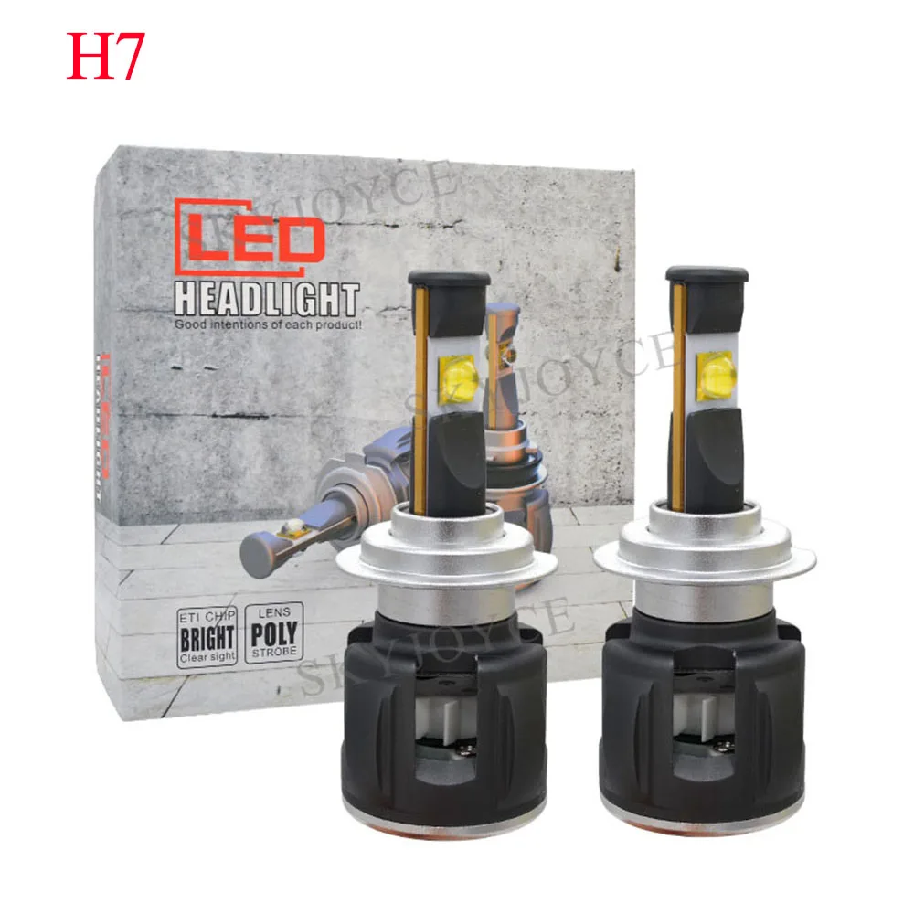 SKYJOYCE 1 Set H7 60W 6000LM ETI-70 Lens Chips H4 H11 HB3 HB4 H7 E70 Car LED Headlight Front Lamp Bulb 6000K White Auto Headlamp (3)