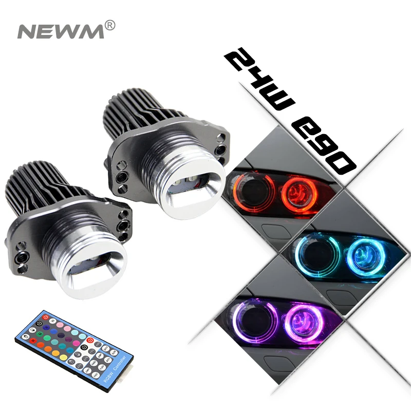 RGB E90 LED Marker E90 RGBW Color Change LED Angel Eyes 24W For BMW 3 Series E90 E91 316d 316i 318d 320i 325i