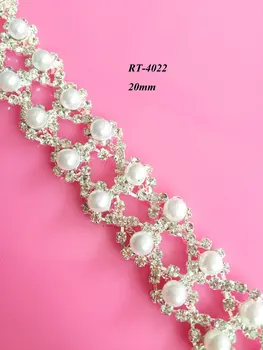

Free shipping 1yard DIY pearl rhinestone trim for bridal neckline lace sash wedding sash Wedding belt (RT-4022)