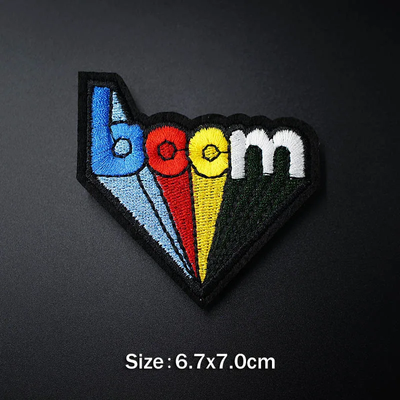 ROCK BOOM BAM POW нашивка для одежды, железная вышитая аппликация для шитья, милая эмблема на ткани, аксессуары для одежды DIY - Цвет: 8