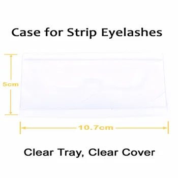 

100pcs 5x10.7cm Transparent Tray with Cover Eyelash Case for 1-Pair Strip False Eyelashes ( 1pc Includes 1 Cover and 1 Tray )