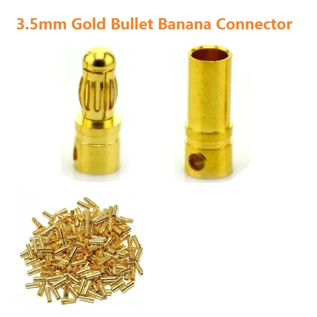 20pcs/lot 2.0mm 3.0mm 3.5mm 4.0mm 5.0mm 5.5mm 6.0mm 8.0mm Gold Bullet Banana Connector Plug For ESC Battery Motor ESC (10 pair) 2