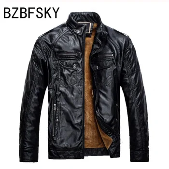 

BZBFSKY new Men Retro Leather Jackets, Pu Leather Jacket Men's Winter Leather Jacket, Men's fashion Leather Jacket and coat