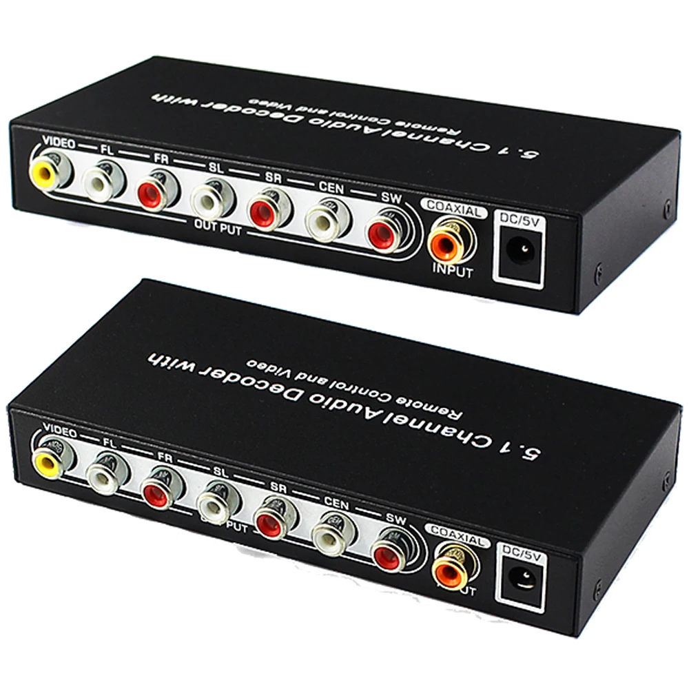 

Optical SPDIF Toslink Coaxial To 5.1CH Analog RCA Audio Converter 5.1 Channel Audio Decoder To 5.1CH Analog RCA Audio Converter
